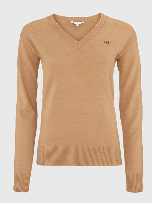 women-v-neck-pullover-light-beige