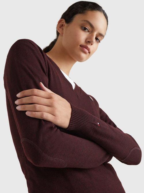 women-v-neck-pullover-light-deep-burgundy